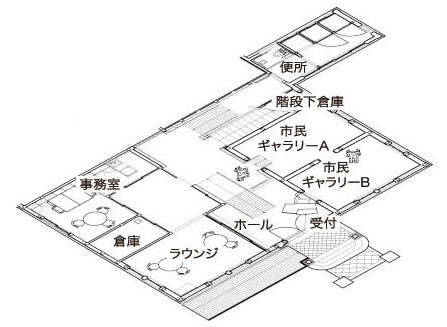 市民ギャラリーと階段周り